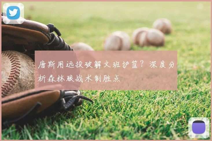 唐斯用远投破解文班护筐？深度分析森林狼战术制胜点